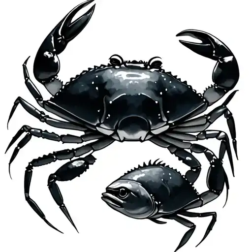 Crab and Flounder tattoo design idea