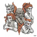 hear no evil speak no evil see no evil in angels tattoo design idea