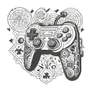 A retro video game controller with a subtle nod to sobriety, merging the client's love for gaming with their commitment to a drug-free lifestyle tattoo design idea