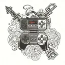 A retro video game controller with a subtle nod to sobriety, merging the client's love for gaming with their commitment to a drug-free lifestyle tattoo design idea