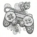A retro video game controller with a subtle nod to sobriety, merging the client's love for gaming with their commitment to a drug-free lifestyle tattoo design idea
