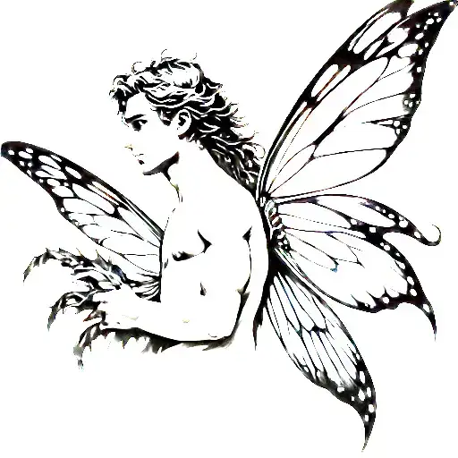 male fairy tattoo design idea