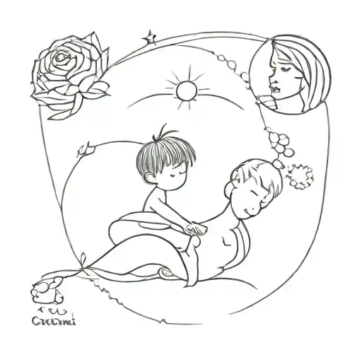 inner child sad but getting stronger and healing tattoo design idea