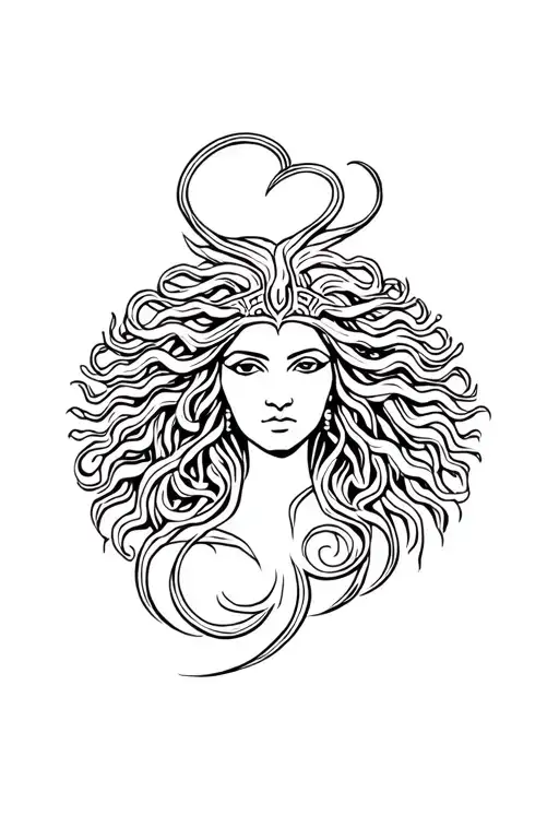 african american medusa goddess tattoo design idea