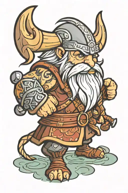 Cartoon Viking tattoo design idea
