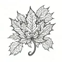 ੪੨੩ written in a maple leaf tattoo design idea