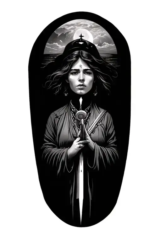 traveller seeking truth and peace tattoo design idea