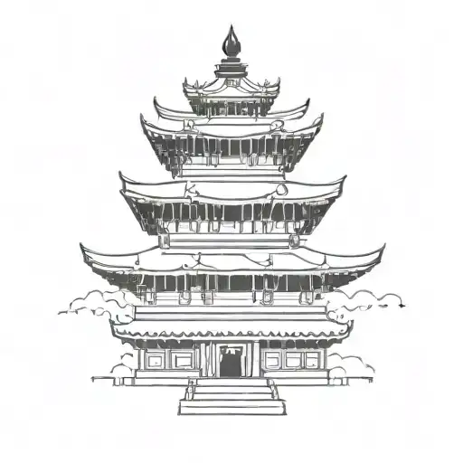 the pagoda in kathmandu, kathmandu, nepal, asia tattoo design idea