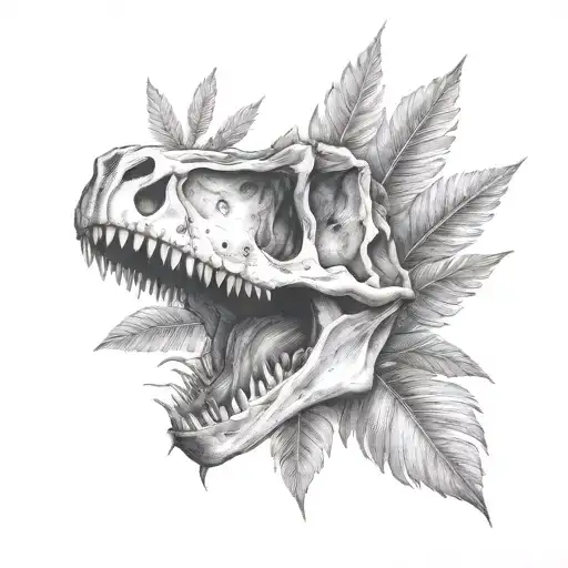 dinosaur skull tattoo design idea