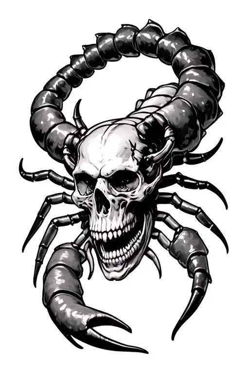 Scolopendra, skulls, satan, inverted Christs, Gothic constructions, demons in the style of Y2k tattoo design idea