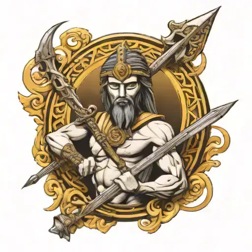 ra sun God wiith bitcoin symbol and sword tattoo design idea