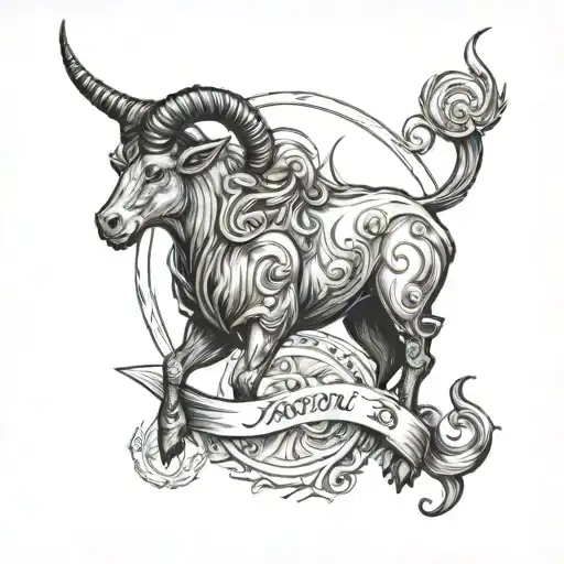 Capricorn Taurus tattoo design idea