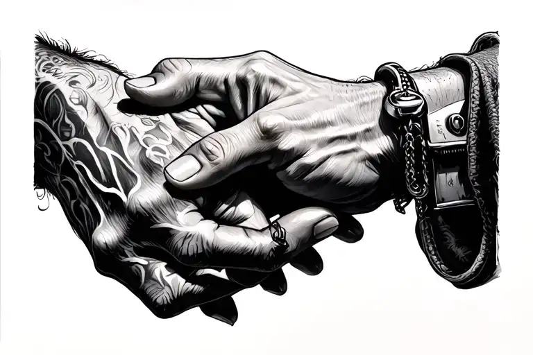 Hands from Joe Joe are drawn to each other as in the picture of Adam tattoo design idea