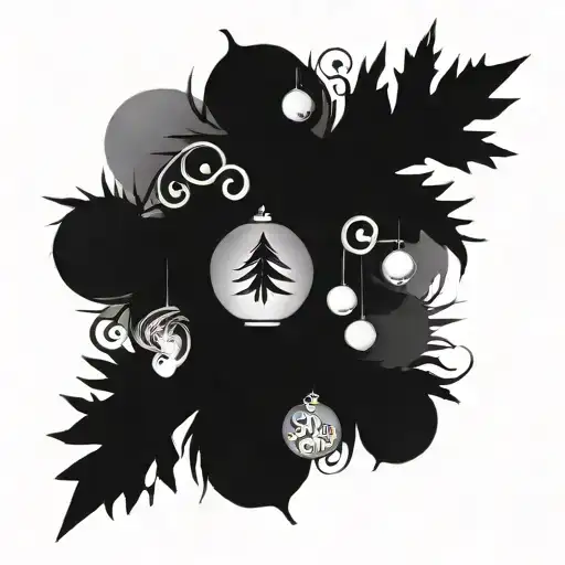 Jake and Mike and Matt want a small christmas tree with the intials JG and MH and MB as the orniments tattoo design idea