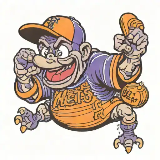 grimace in a Mets jersey  tattoo design idea