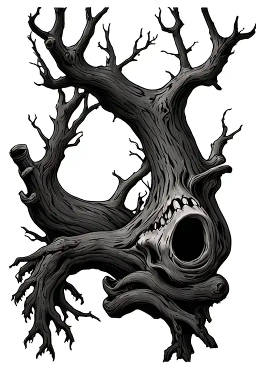 Brother and dad dead tree tattoo design idea