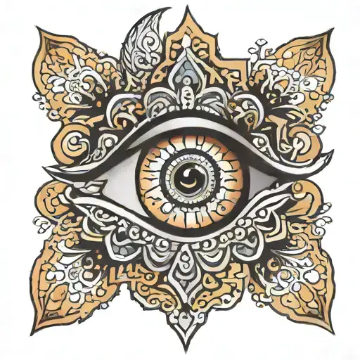 hand of fatima eye tattoo design idea