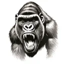gorilla roaring fiercely tattoo design idea