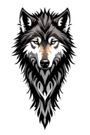 Tribal Wolf tattoo design idea