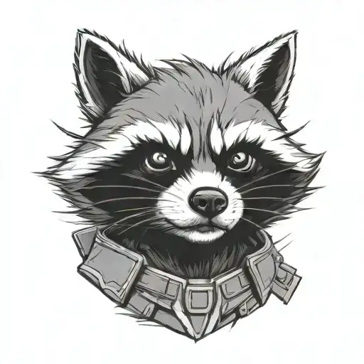 rocket raccoon tattoo design idea