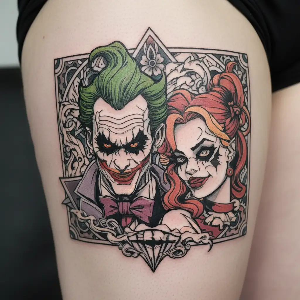 joker and Harley Quinn tattoo design idea