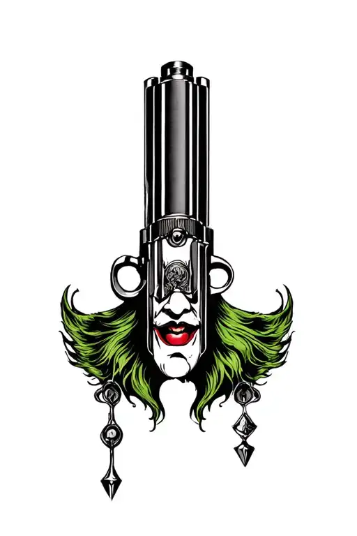 m1911, joker face tattoo design idea