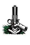 m1911, joker face tattoo design idea