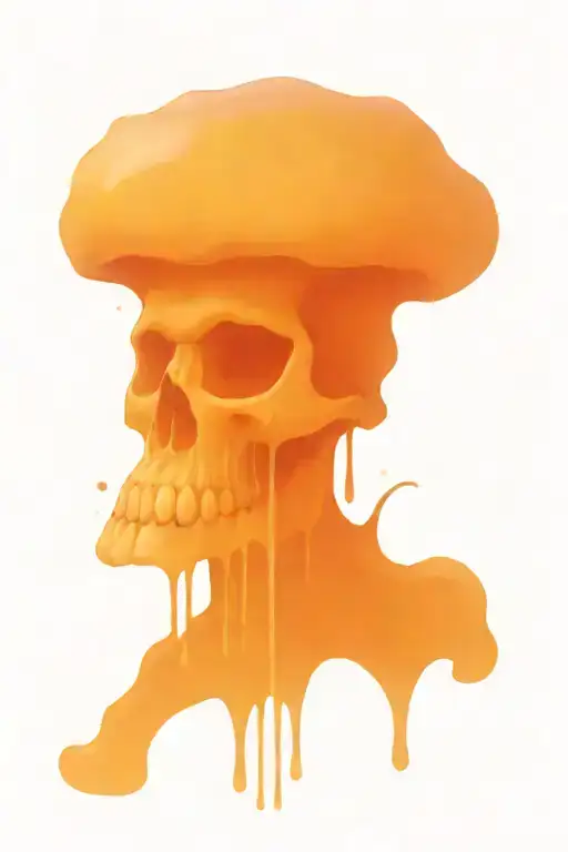 screaming mushroom skull tattoo design idea