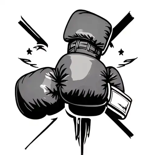 Cross With Boxing Gloves tattoo design idea