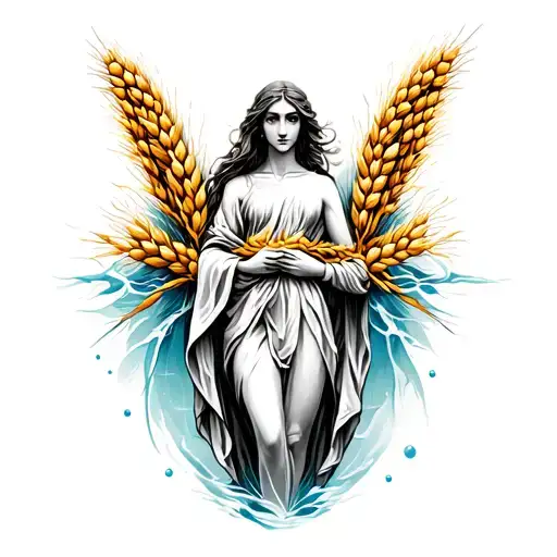 virgo virgin intertwined aquarius water bearer inspired tattoo include wheat air water earth tattoo design idea