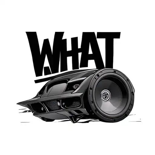"What" car subwoofers integrated tattoo design idea