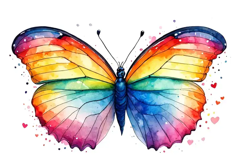 rainbow butterfly Skye Jacob book tattoo design idea