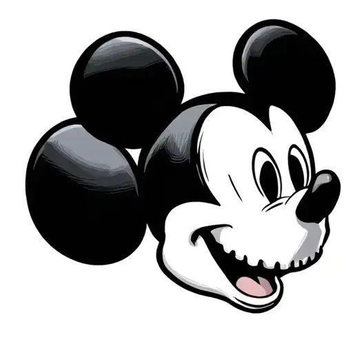 Mickey Mouse skull tattoo design idea
