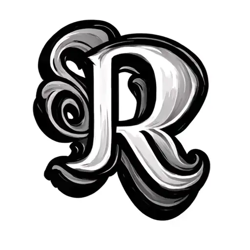 Cursive R tattoo design idea
