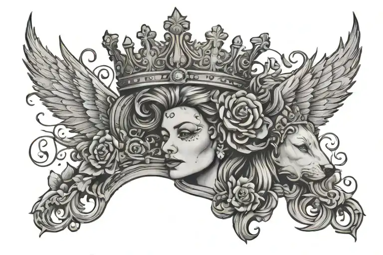 The king is dead, long live the queen tattoo design idea