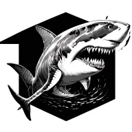 sharks and dot work elements tattoo design idea