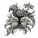 tree of life phoenix tattoo design idea
