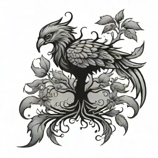 tree of life phoenix tattoo design idea