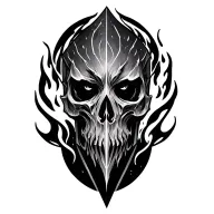 shards of narsil surrounded by flames tattoo design idea