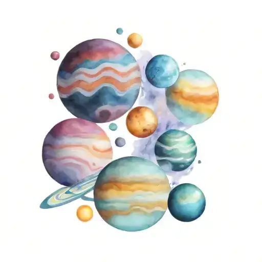 sistema solar system planets tattoo design idea