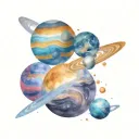 sistema solar system planets tattoo design idea