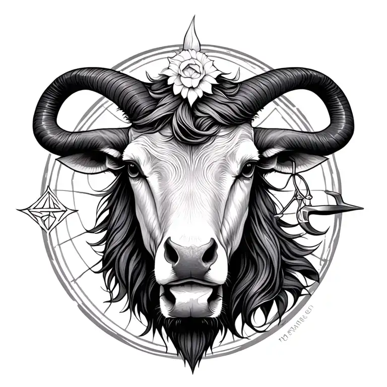 taurus, libra , sagittarius zodiac sign tattoo design idea