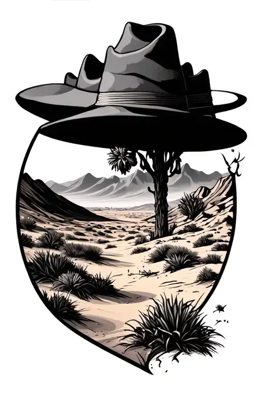 desert scene tattoo design idea