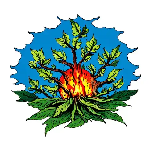 BURNING BUSH tattoo design idea