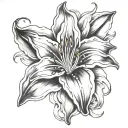 lily flower chained tattoo design idea