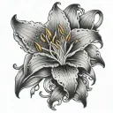 lily flower chained tattoo design idea