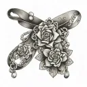 charm ankle bracelet tattoo design idea