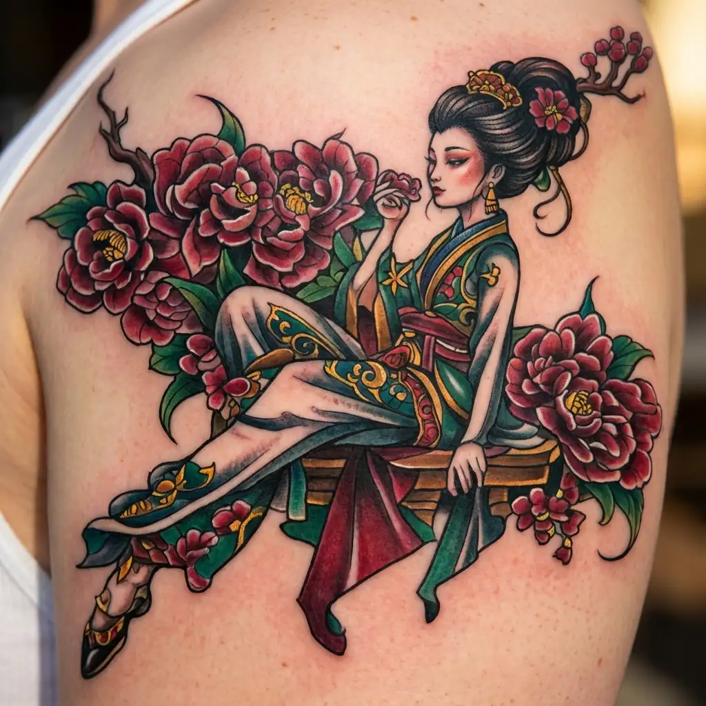 chinese women tattoo design idea