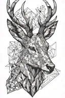 geometric stag head tattoo design idea