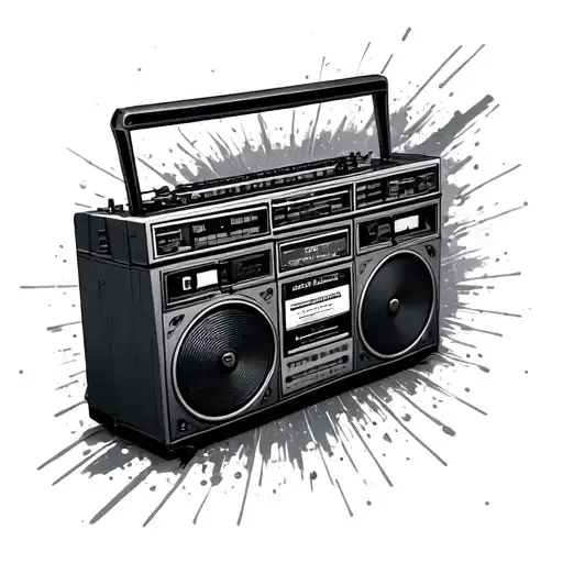 Boombox tattoo design idea